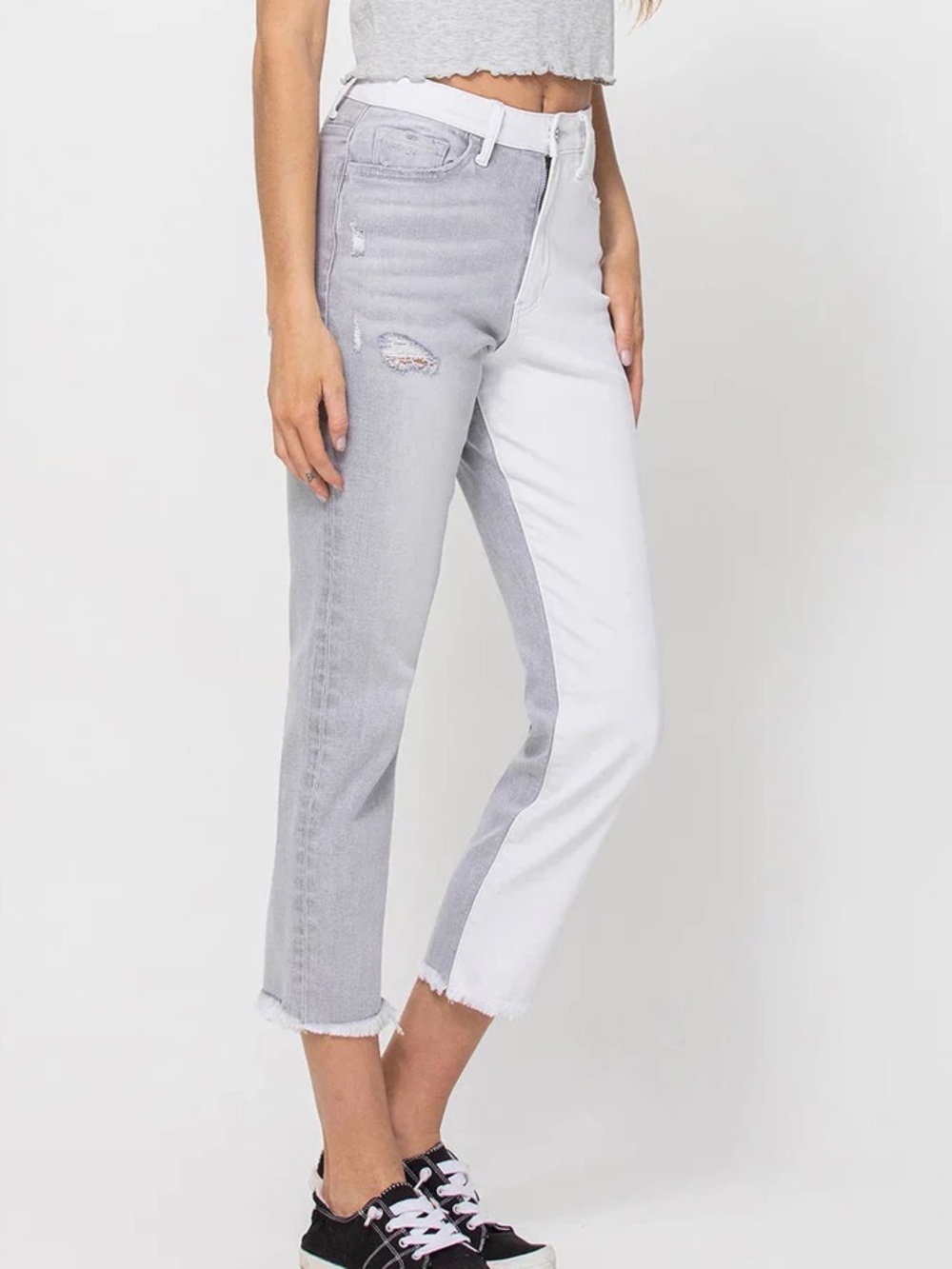 NWT White 2 tone denim flying monkey jeans